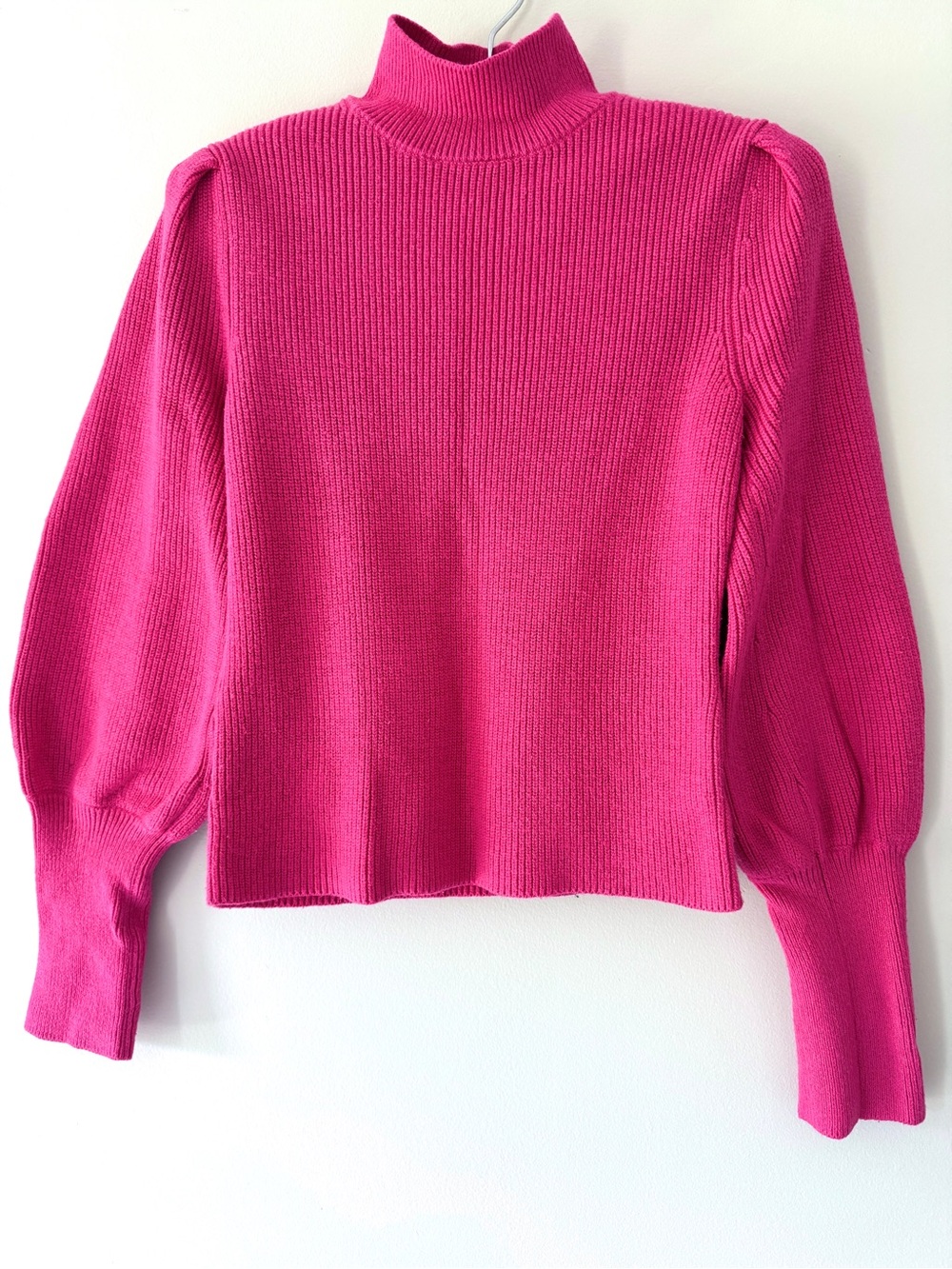 Bar III Hot Pink Ribbed Mock Neck Sweater